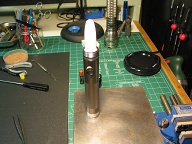 It almost fits like it ws made for this light. It clears the workings of the Mag light tower nicely. Would really be nice if a bezel could be made to hold it in place with the threads for the head.
